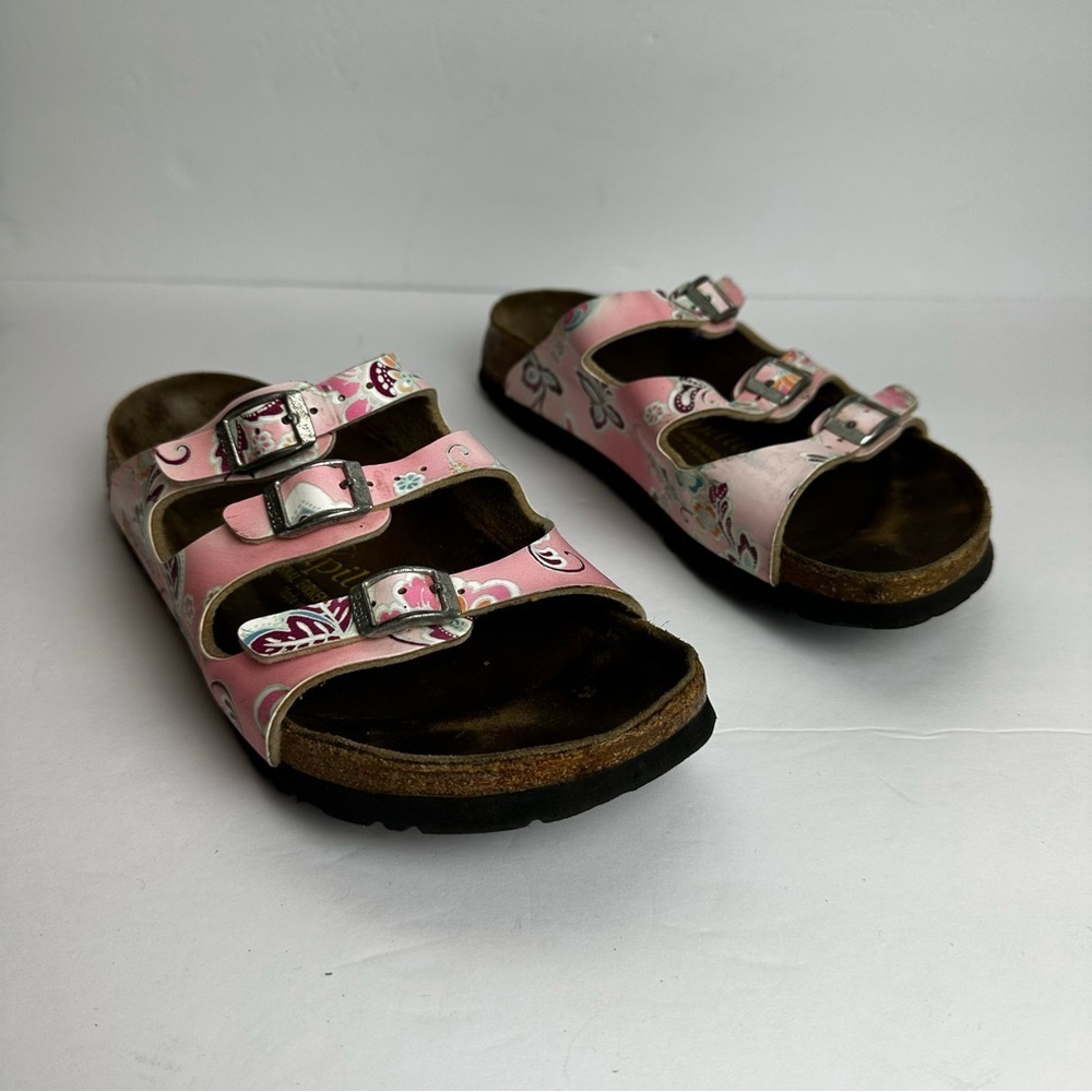 Birkenstock Papillio Sandals Florida Women's 7 or Men's 5 Shoes Pink 3 Strap